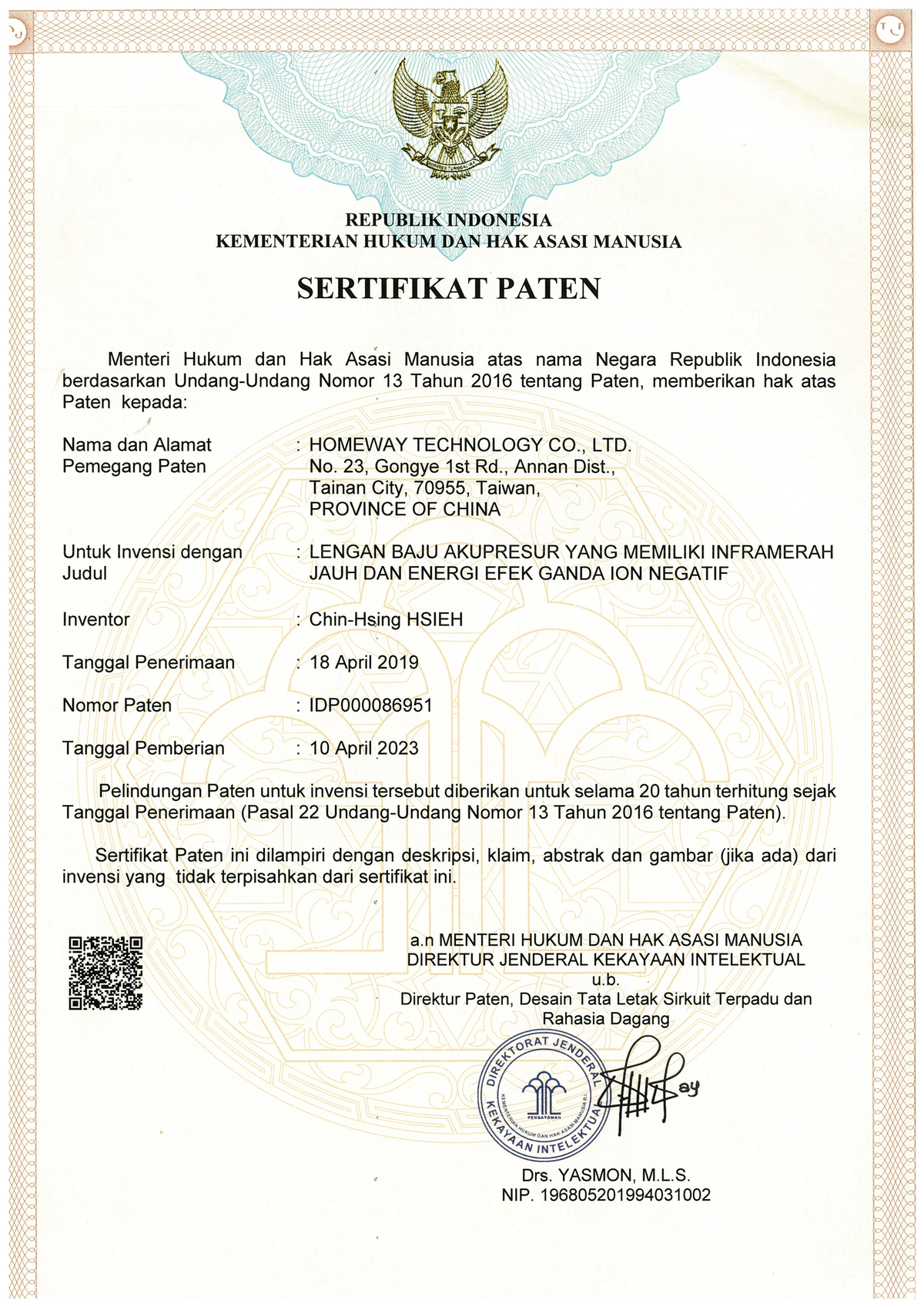 Acupressure Sleeve Having Far Infrared And Negative Ion Double Effect Energy－Indonesia－專利